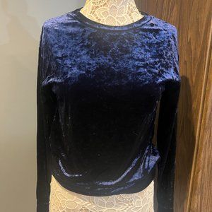 H&M Blue Velour Sweatshirt - Size XS